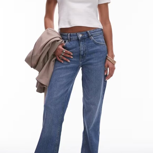 Mango Elle split hem flare jean in light blue - Picture 4 of 6